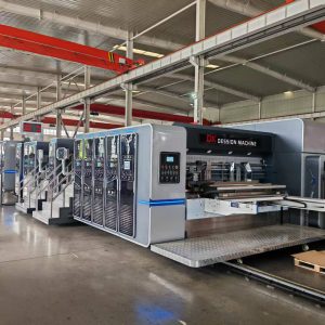Automatic Carton 4 Colors Printing Slotting Machine With Folder Gluer Strapper Line